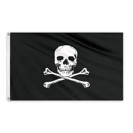 Global Flags Unlimited Jolly Roger Outdoor Poly Flag 12"x18" 203986